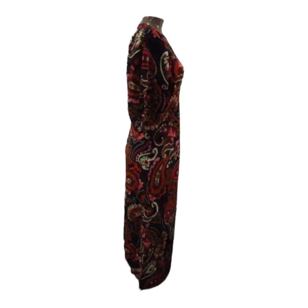 KACHEL x Anthropologie Paisley Puff Sleeve Midi Dress XS NWT Fall Boho - Picture 14 of 15